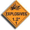 1.2 explosive placard