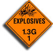 1.3g explosive placard